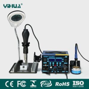 YIHUA 862BD+ 2 IN 1 LCD SMD HOT AIR AIR MANIFYING LAMP METAL BRACKET NEW 220V