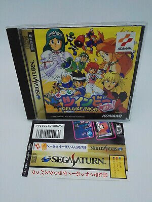 DETANA TWINBEE YAHOO-! DELUXE PACK SPINE JAPAN VERSION SEGA SATURN USED TESTED