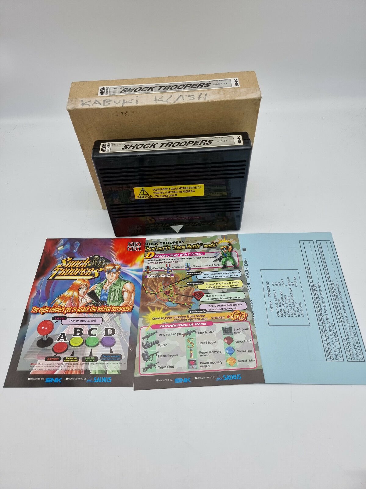 SHOCK TROOPERS ORIGINAL MATCH SERIAL KIT 006447 FOR NEO GEO MVS USED