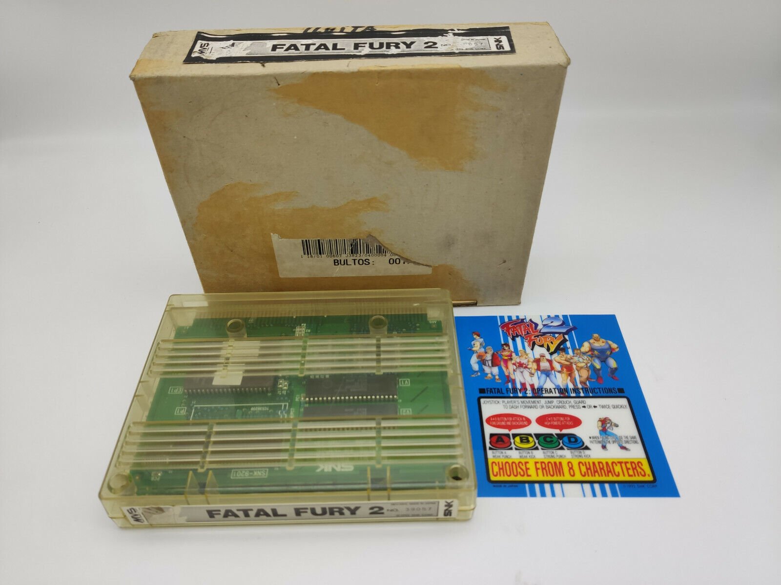 FATAL FURY 2 CART ORIGINAL BOX+MARQUEE FOR NEO GEO MVS USED