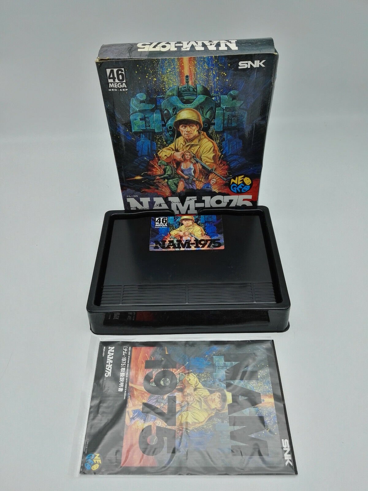 NAM 1975 CARTON BOX NEO GEO AES JAPAN USED ORIGINAL GAME