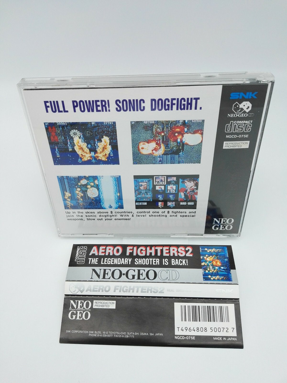 NEO GEO CD AERO FIGHTERS 2 SPINE CARD USA USED - Image 2