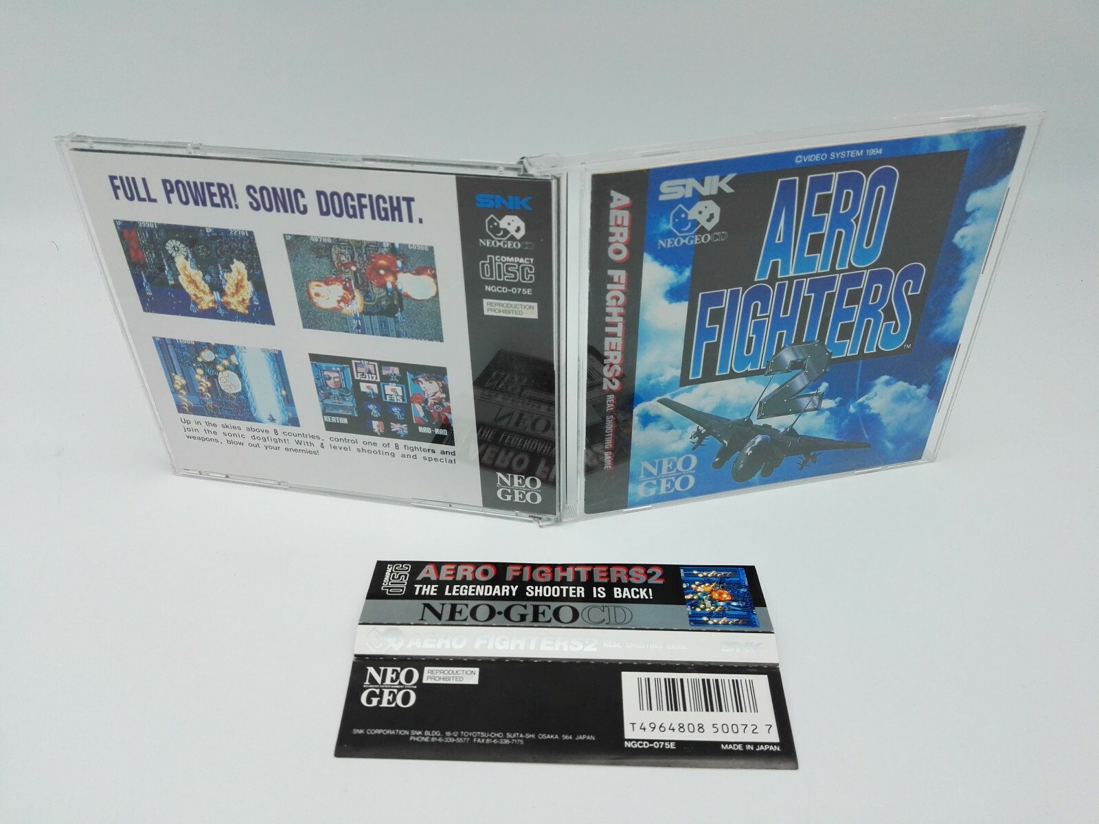 NEO GEO CD AERO FIGHTERS 2 SPINE CARD USA USED - Image 3