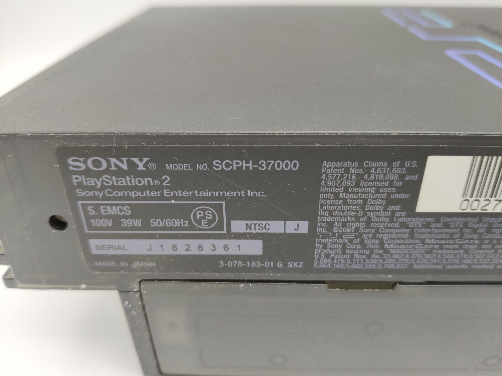 CONSOLE PLAYSTATION 2 ZEN BLACK SCPH-37000 BOX TESTED JAPAN - Image 4